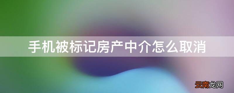 手机被标记了房产中介怎么取消 手机被标记房产中介怎么取消