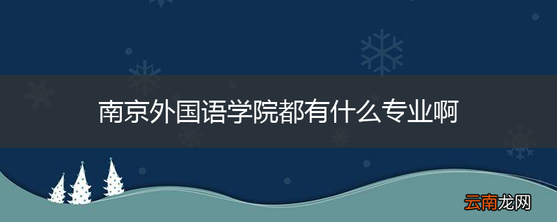 南京外国语学院都有什么专业啊