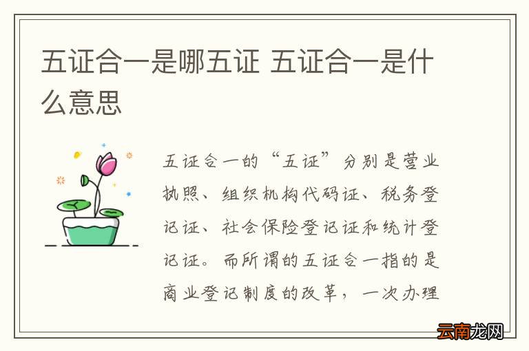 五证合一是哪五证 五证合一是什么意思