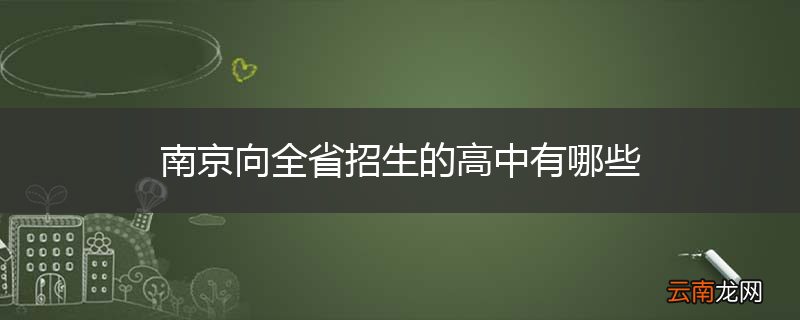 南京向全省招生的高中有哪些