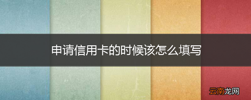 申请信用卡的时候该怎么填写