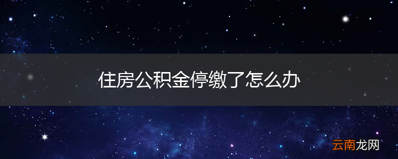 住房公积金停缴了怎么办