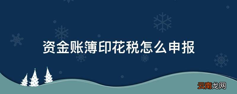 资金账簿印花税怎么申报