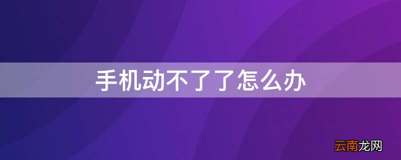 手机动不了了怎么办 手机动不了了怎么办划不了了