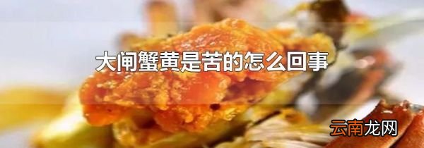 大闸蟹黄是苦的怎么回事