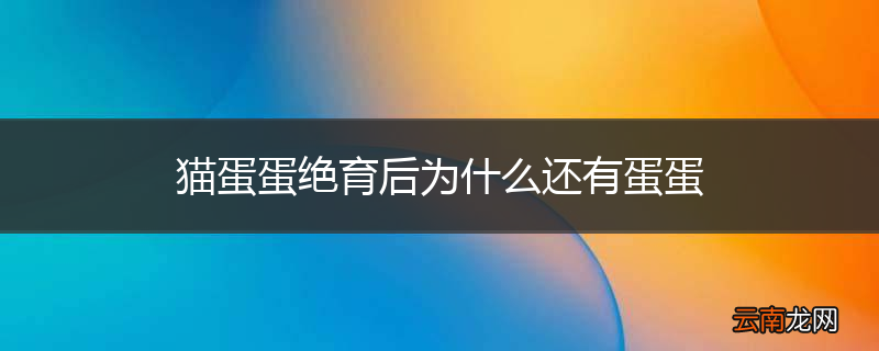 猫蛋蛋绝育后为什么还有蛋蛋