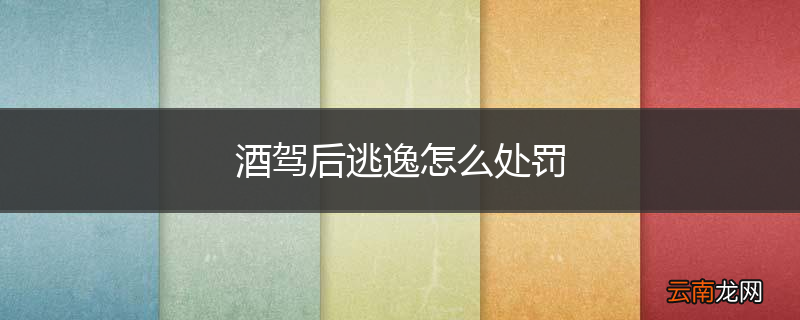 酒驾后逃逸怎么处罚