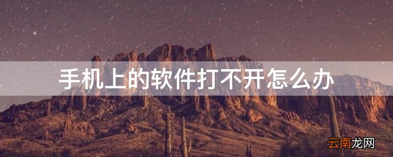 手机上的软件打不开怎么办 手机上的软件打不开怎么回事