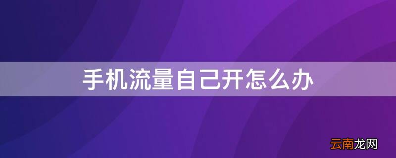 如何用手机开流量 手机流量自己开怎么办