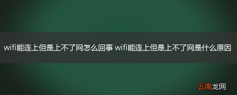 wifi能连上但是上不了网怎么回事 wifi能连上但是上不了网是什么原因