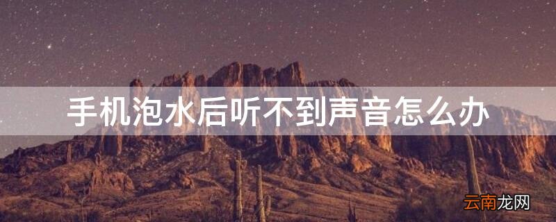 手机进水之后听不见声音怎么办 手机泡水后听不到声音怎么办