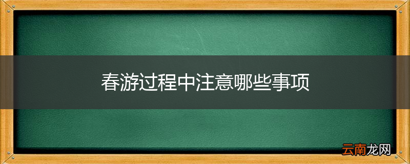 春游过程中注意哪些事项