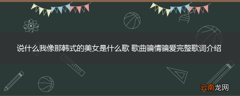 说什么我像那韩式的美女是什么歌 歌曲骗情骗爱完整歌词介绍