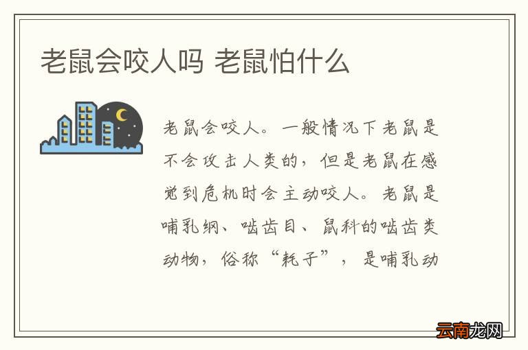 老鼠会咬人吗 老鼠怕什么