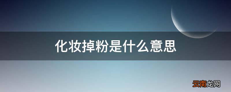 化妆掉粉是什么意思