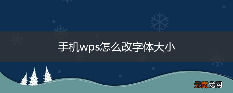手机wps怎么改字体大小