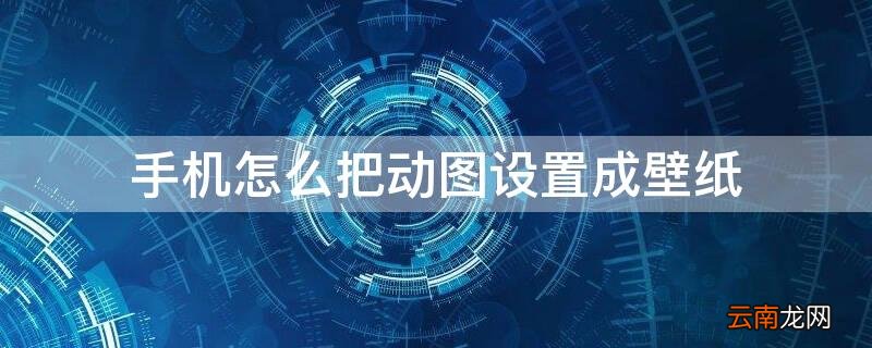 手机怎么把动图设置成壁纸 手机如何将动图设置成壁纸