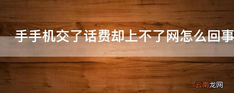 手手机交了话费却上不了网怎么回事 手机有话费上不了网怎么办