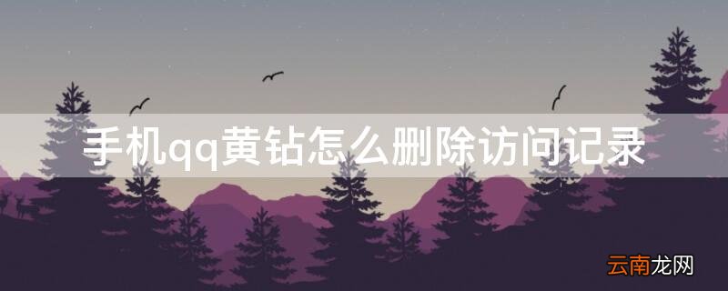 手机qq黄钻怎么删除访问记录 QQ黄钻怎么删除访问记录