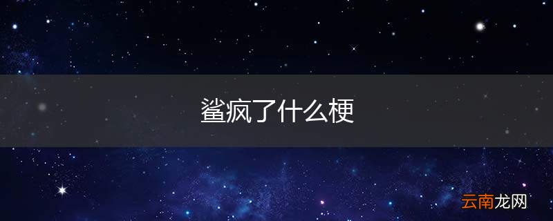 鲨疯了什么梗