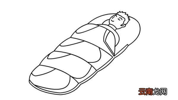 睡袋简笔画 睡袋的画法