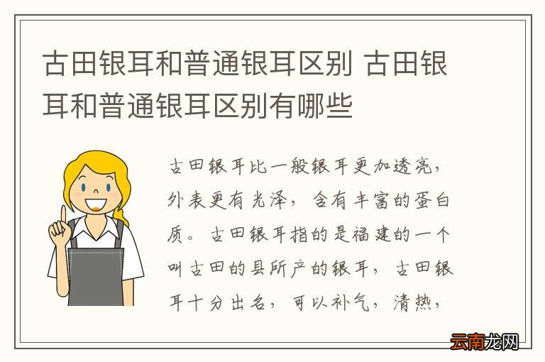 古田银耳和普通银耳区别 古田银耳和普通银耳区别有哪些