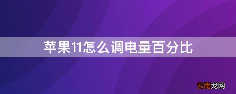 iPhone11怎么调电量百分比 iphone11怎么调整电量百分比