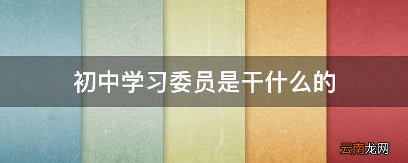 初中学习委员是干什么的