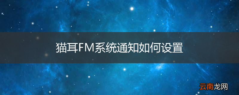 猫耳FM系统通知如何设置