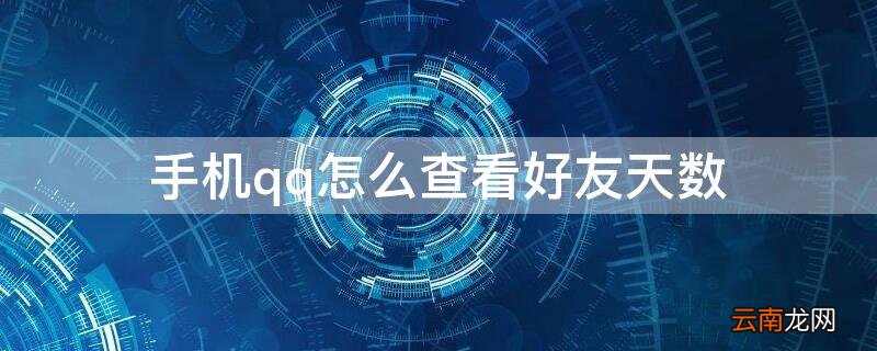 手机qq如何看好友天数 手机qq怎么查看好友天数