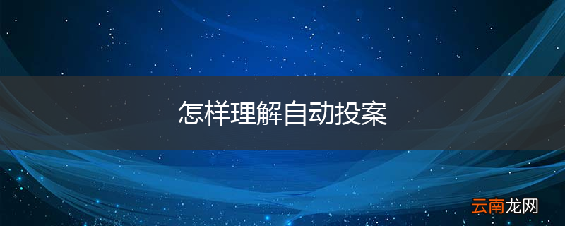 怎样理解自动投案