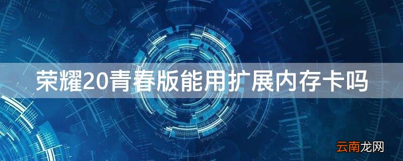 荣耀20青春版能用扩展内存卡吗 荣耀20青春版不可以插内存卡