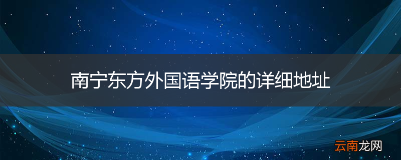 南宁东方外国语学院的详细地址