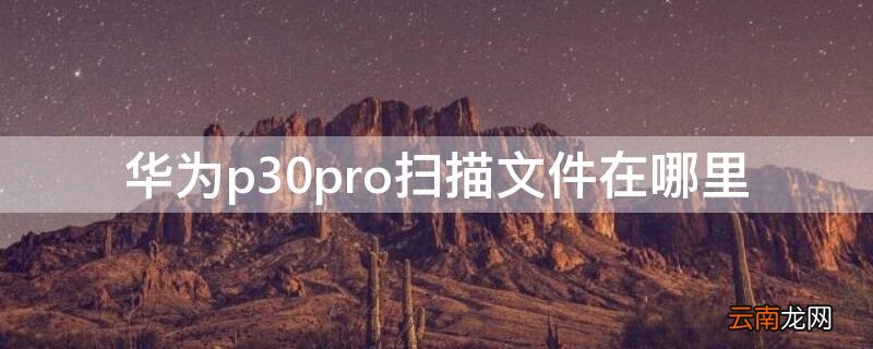 华为手机p30pro的扫描文件功能在哪 华为p30pro扫描文件在哪里