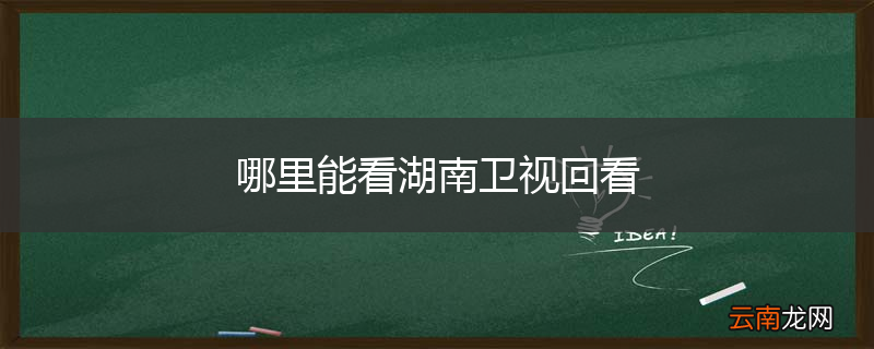 哪里能看湖南卫视回看