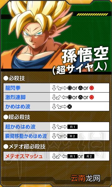 龙珠格斗Z全出招表 龙珠格斗Z人物有哪些出招 孙悟空