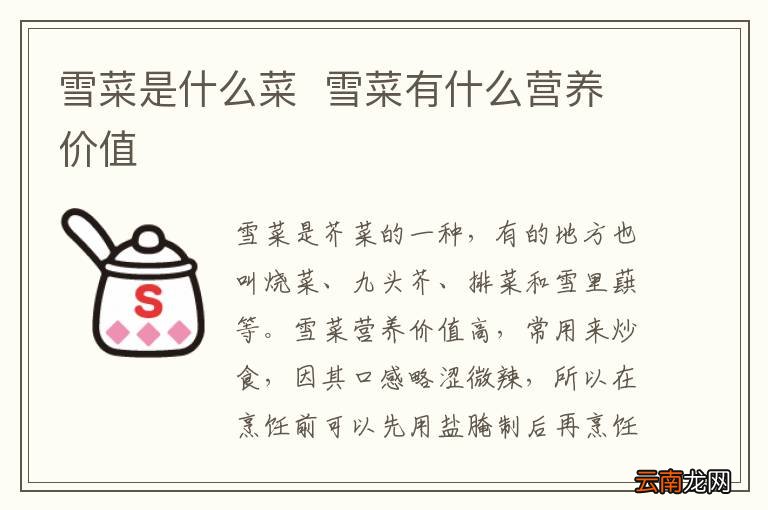 雪菜是什么菜雪菜有什么营养价值