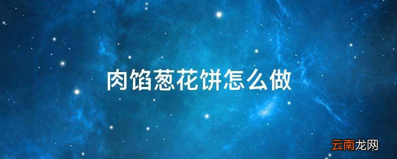 肉馅葱花饼怎么做