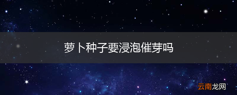萝卜种子要浸泡催芽吗