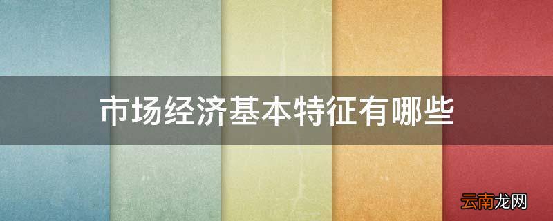 市场经济基本特征有哪些
