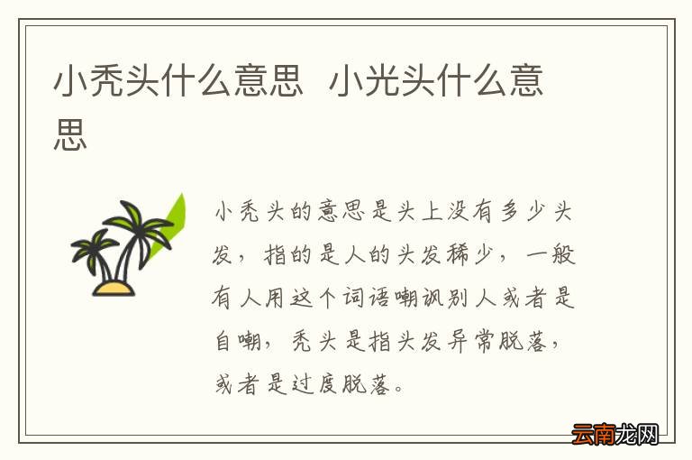 小秃头什么意思小光头什么意思