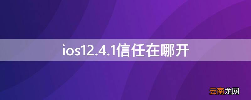 ios12.4.1信任在哪开