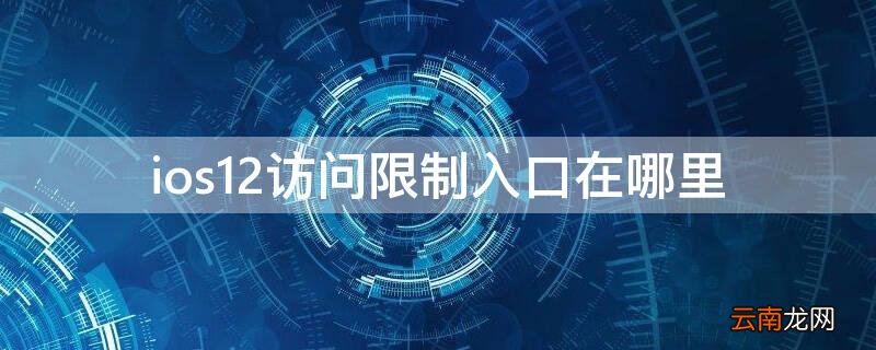ios12访问限制在哪里怎么隐藏app ios12访问限制入口在哪里