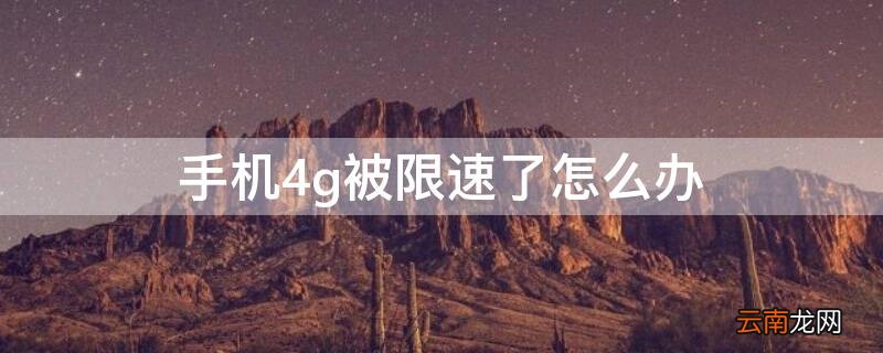 手机4g网络被限速了怎么办 手机4g被限速了怎么办