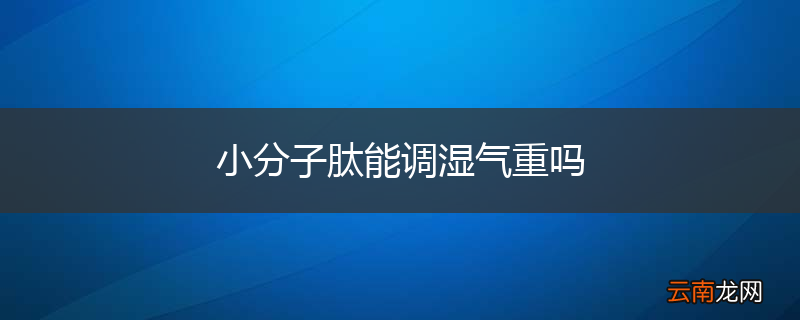 小分子肽能调湿气重吗