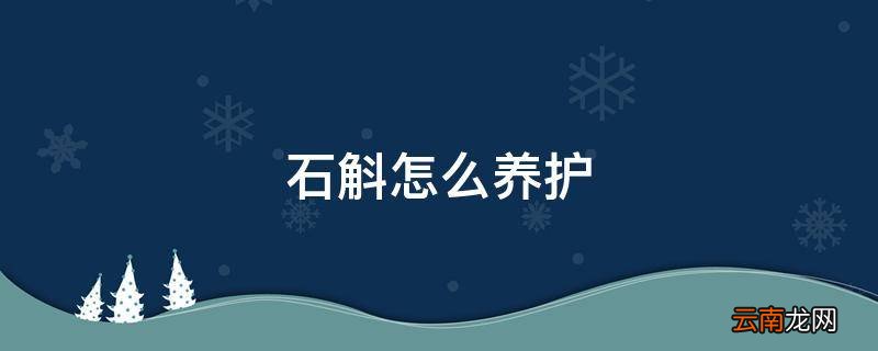 石斛怎么养护