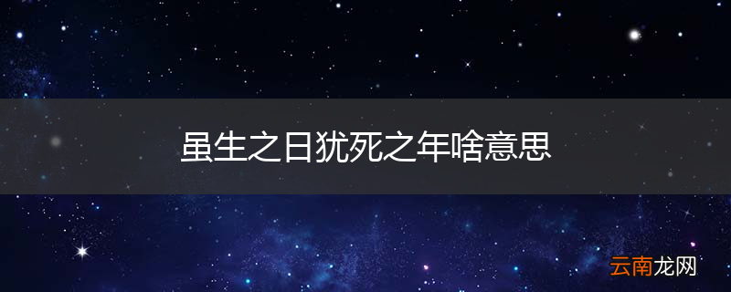虽生之日犹死之年啥意思