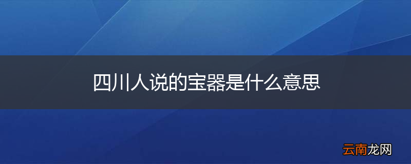 四川人说的宝器是什么意思