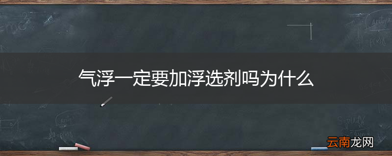 气浮一定要加浮选剂吗为什么