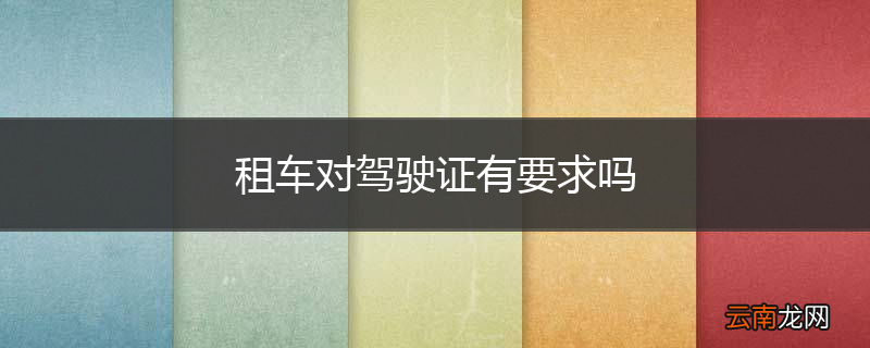 租车对驾驶证有要求吗